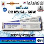 Power Supply Trafo Brilux DC 12V 5A | 60W (Waterproof)